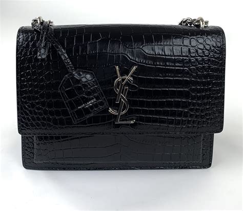 black ysl handbag|ysl black crocodile bag.